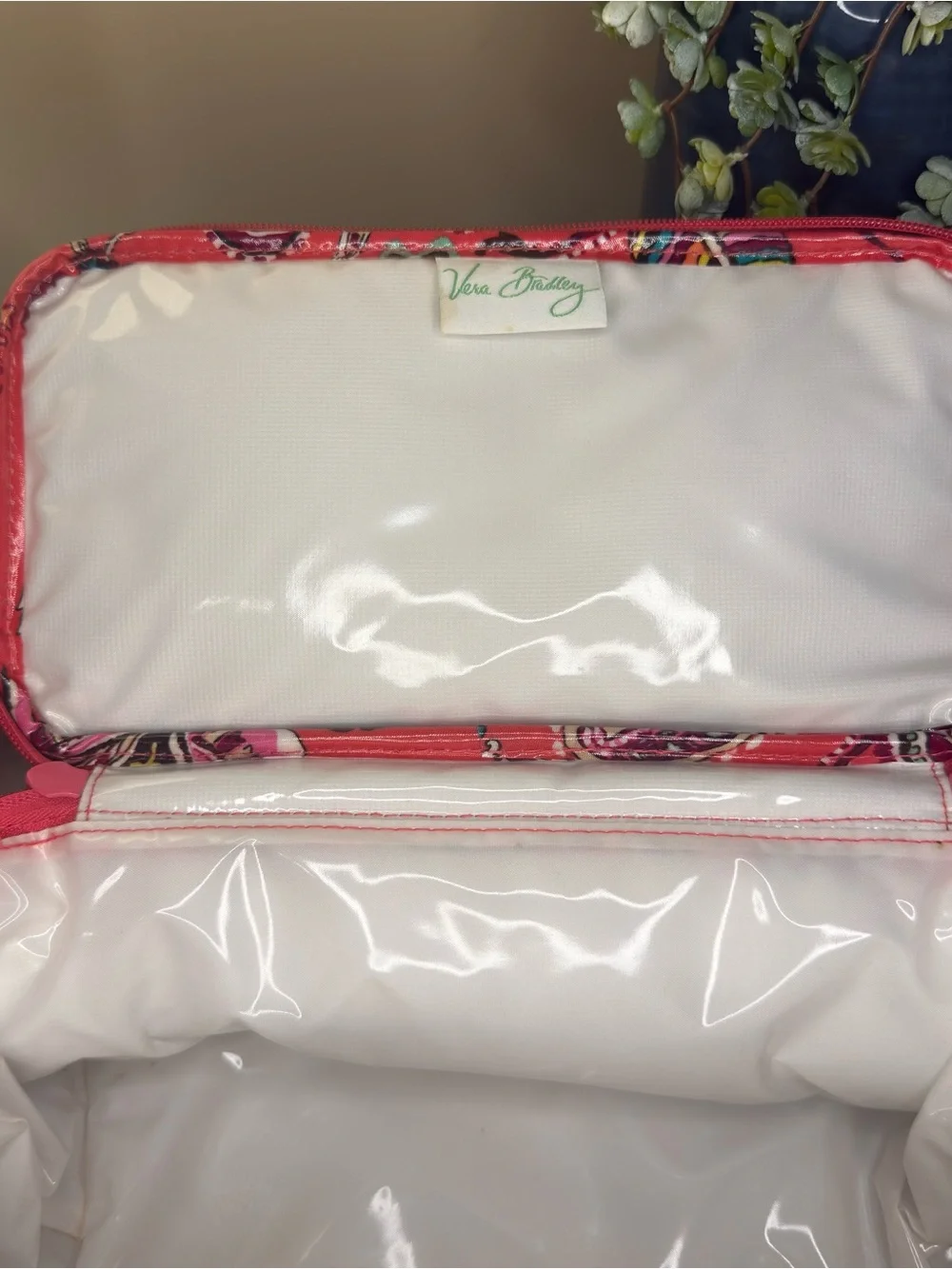 Vera Bradley Call Me Coral Mini Cooler Insulated Lunch Bag Vinyl Retired Pattern